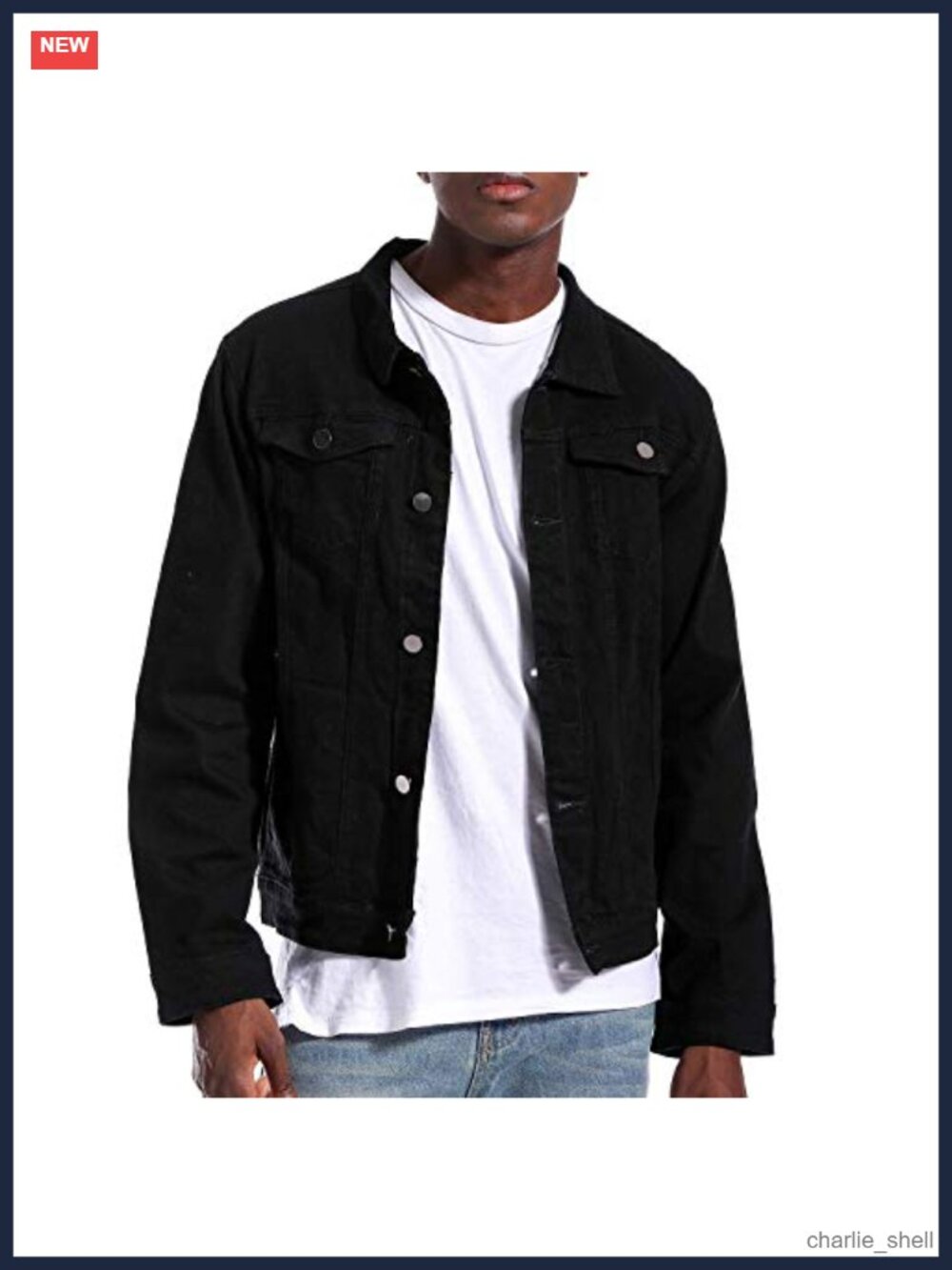 Mens Denim Jacket Ripped Slim Fit Cotton Jean Coat Long Sleeve
